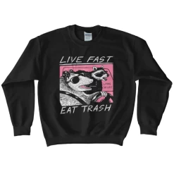 Wicked Clothes 'Live Fast, Eat Trash' Sweatshirt -Wicked Clothes Shop live fast eat trash sweatshirt
