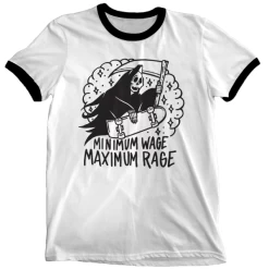Wicked Clothes 'Maximum Rage' Ringer Shirt -Wicked Clothes Shop minimum wage maximum rage shirt 1